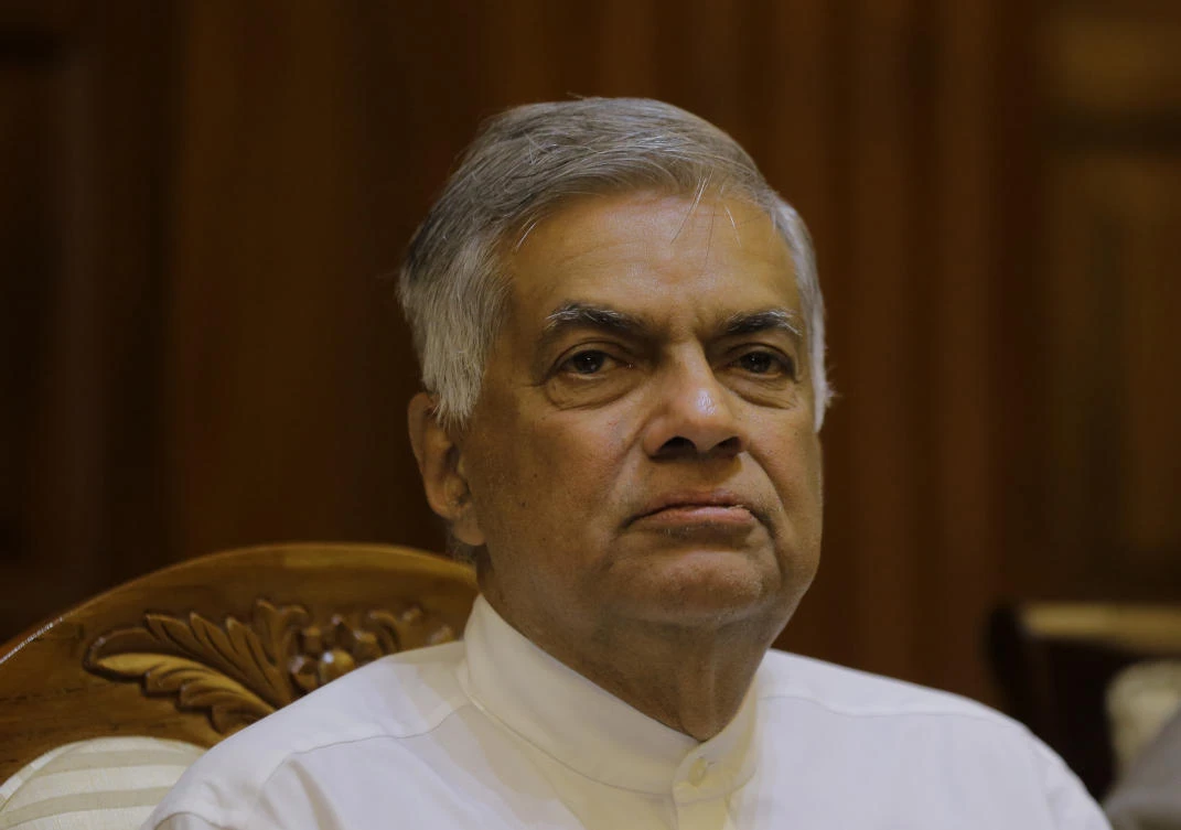 Sri Lanka’s sacked prime minister Ranil Wickremesinghe attends a media briefing at his official residence in Colombo, Sri Lanka, Monday, Oct. 29, 2018. (AP/Eranga Jayawardena)