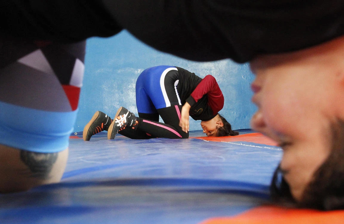 Taking on a sport largely reserved for men in a region with strict traditions was quite a challenge for Nehaya Dhaher. (AFP)