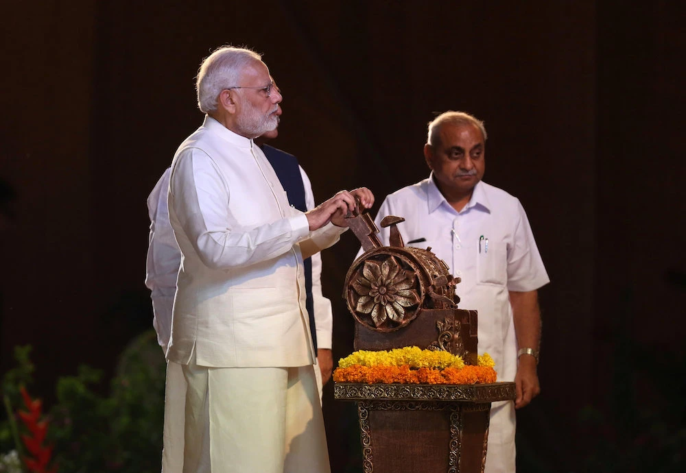 Indian Prime Minister Narendra Modi inaugurates the 182-meter-high (600-foot-high) “Statue Of Unity” on October 31. (AFP)