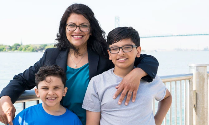 Rashida Tlaib and children