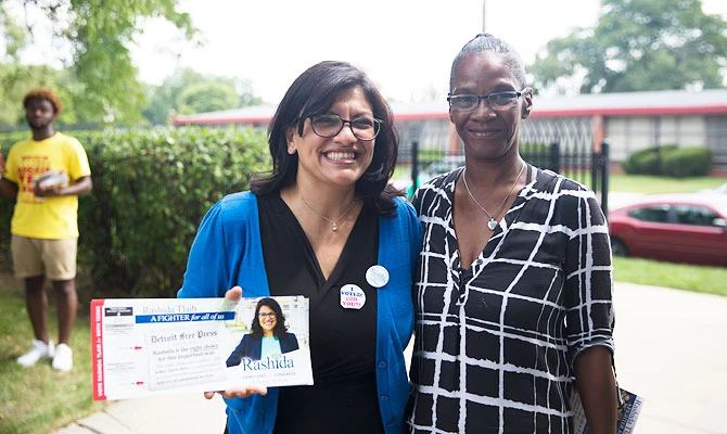 Rashida Tlaib during election campaign