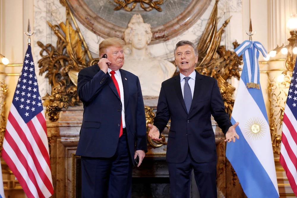 US President Donald Trump and Argentina's President Mauricio Macri meet before the G20 leaders summit in Buenos Aires, Argentina November 30, 2018. 2018. (Reuters)