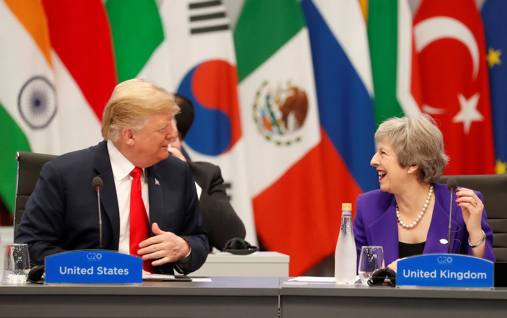 US President Donald Trump and Britain's Prime Minister Theresa May attend the G20 leaders summit in Buenos Aires, Argentina November 30, 2018. (Reuters)