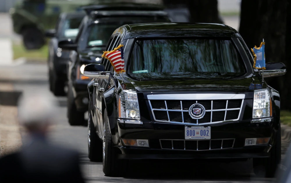 The limousine carrying US President Donald Trump arrives for the G20 leaders summit in Buenos Aires, Argentina November 30, 2018. (Reuters)