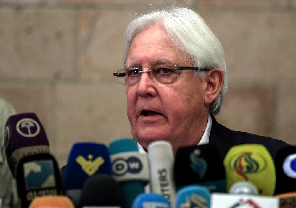 UN Special Envoy to Yemen Martin Griffiths welcomed recent calls for the resumption of the political process. (File/AFP)