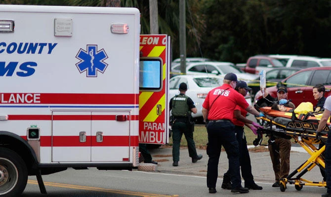 A person is transported from scene of a shooting, Friday, Nov. 2, 2018, in Tallahassee, Fla. (AP)