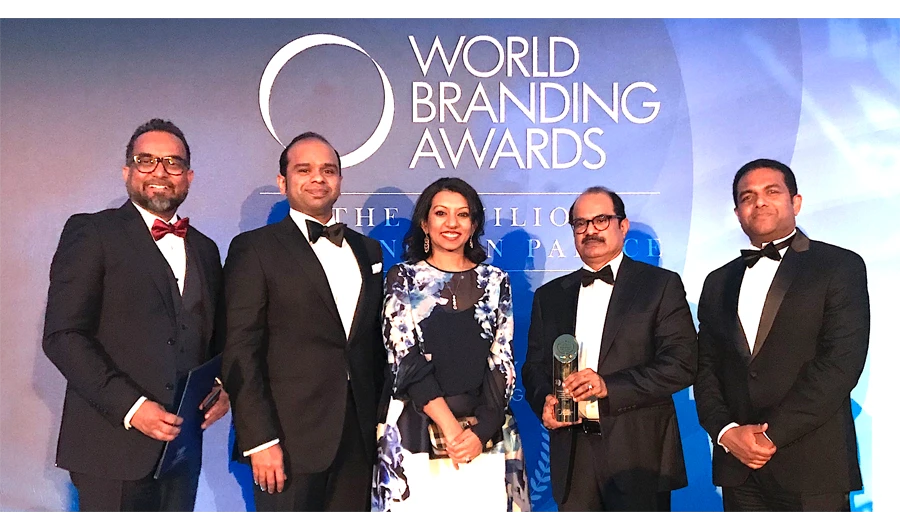 Ashraf Ali Musliam, executive director of LuLu Group; Adeeb Ahamed, MD of Lulu Financial Group; Shafeena Yusuffali, CEO of Tablez; Mohammed Althaf, director; and V. Nandakumar, CCO of LuLu Group; during the event in London.
