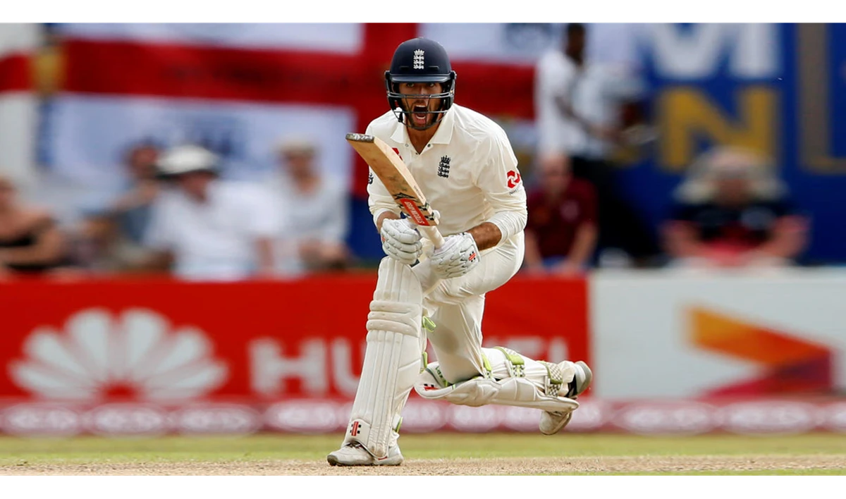 England's Ben Foakes watches one of his shots during his unbeaten 87 in Galle, Sri Lanka. (Reuters)