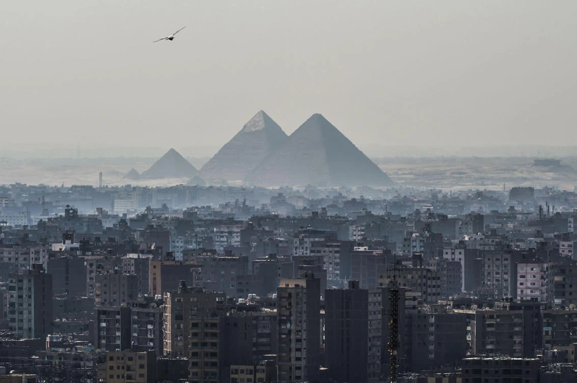 A view of the Pyramids of Giza on the southwestern outskirts of the Egyptian capital of Cairo. (AFP)