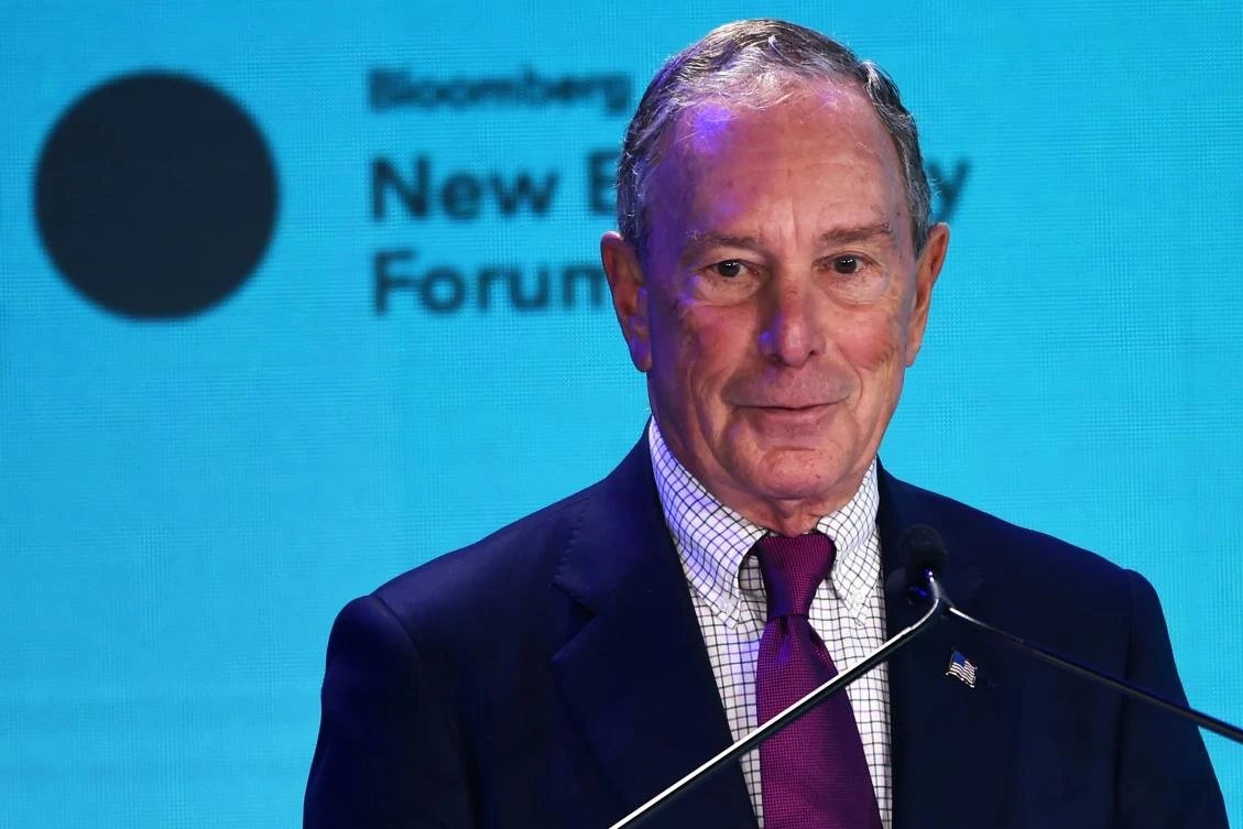 Former New York City Mayor Michael Bloomberg speaks during the Bloomberg New Economy Forum in Singapore. (AFP)