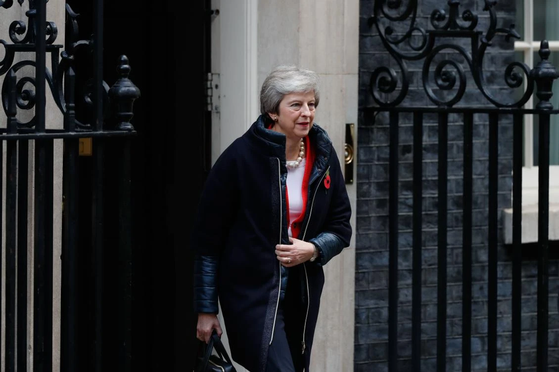 Britain's Prime Minister Theresa May leaves 10 Downing Street in London in a week dominated by Brexit negotiations. (AFP)