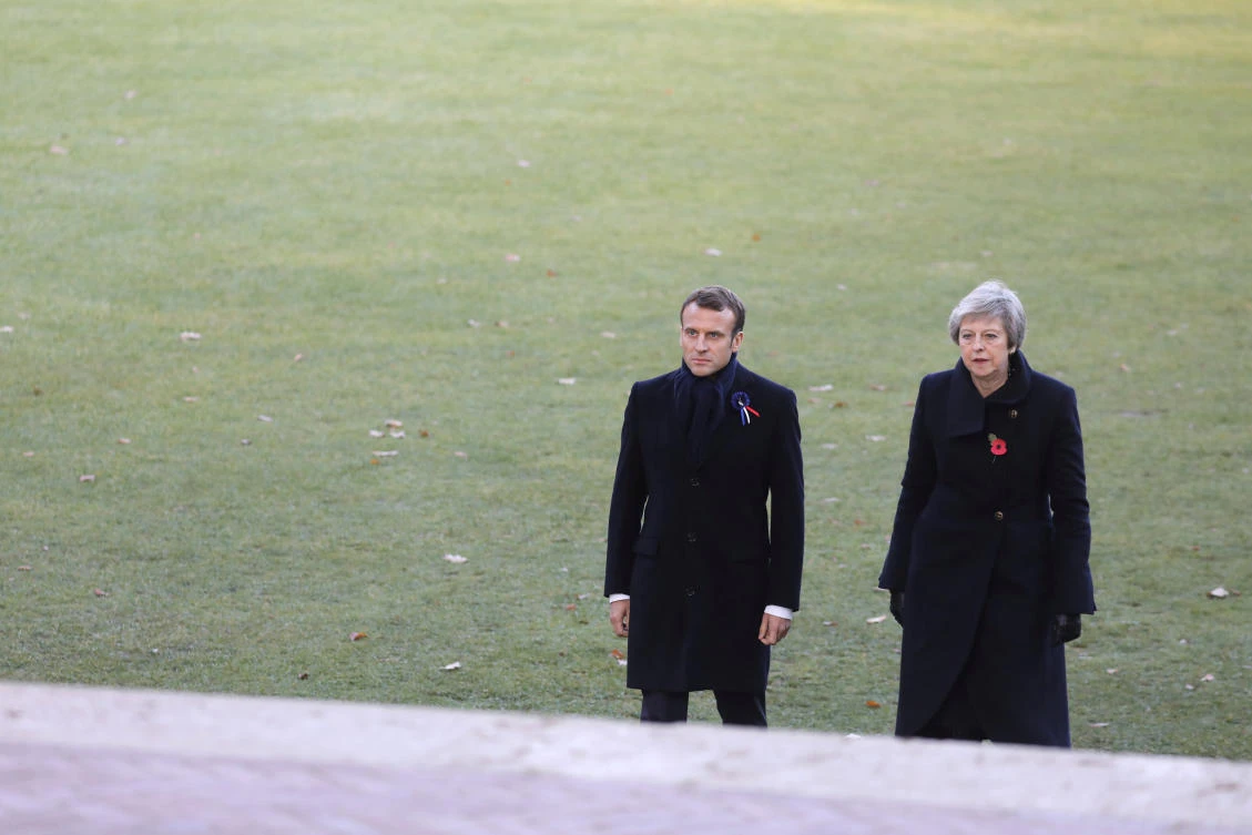 Theresa May marks Armistice centenary in Belgium, France