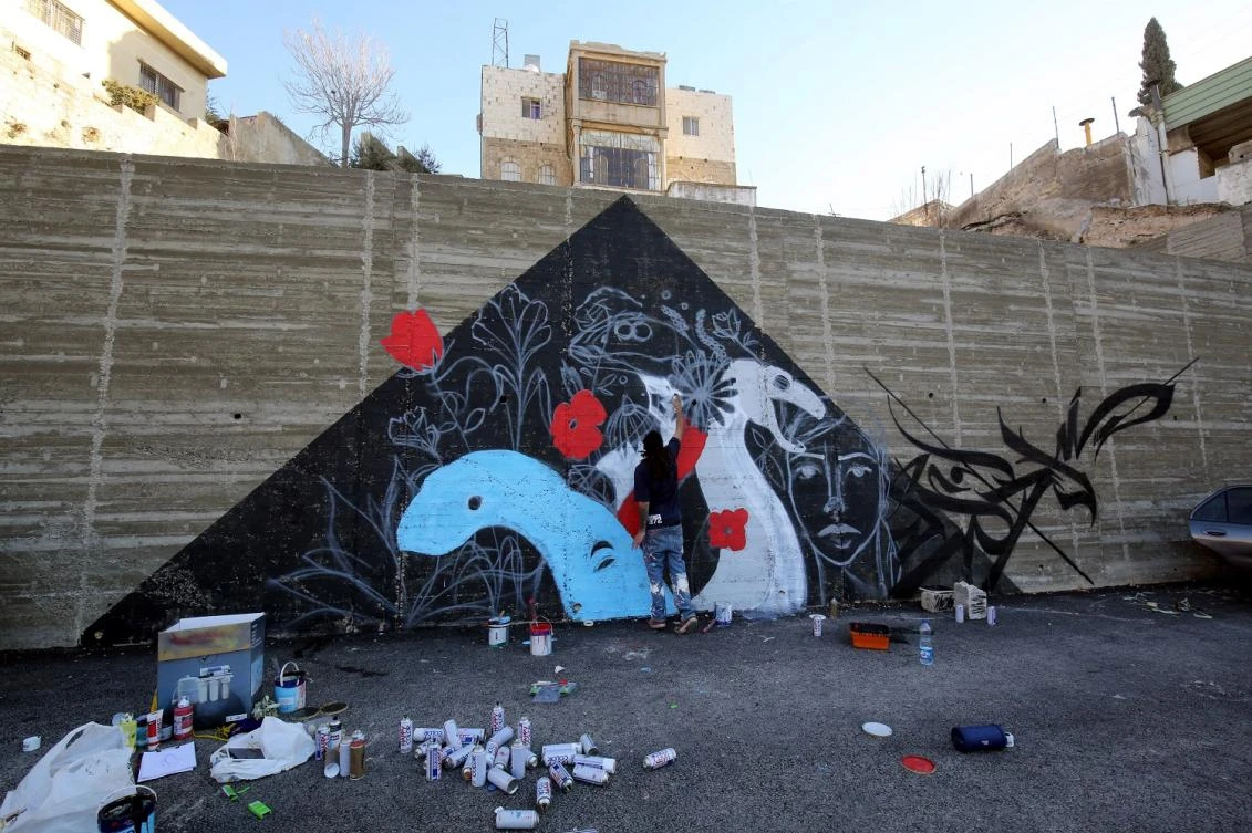 Artist Suhaib Attar is from Amman, Jordan. (AFP)