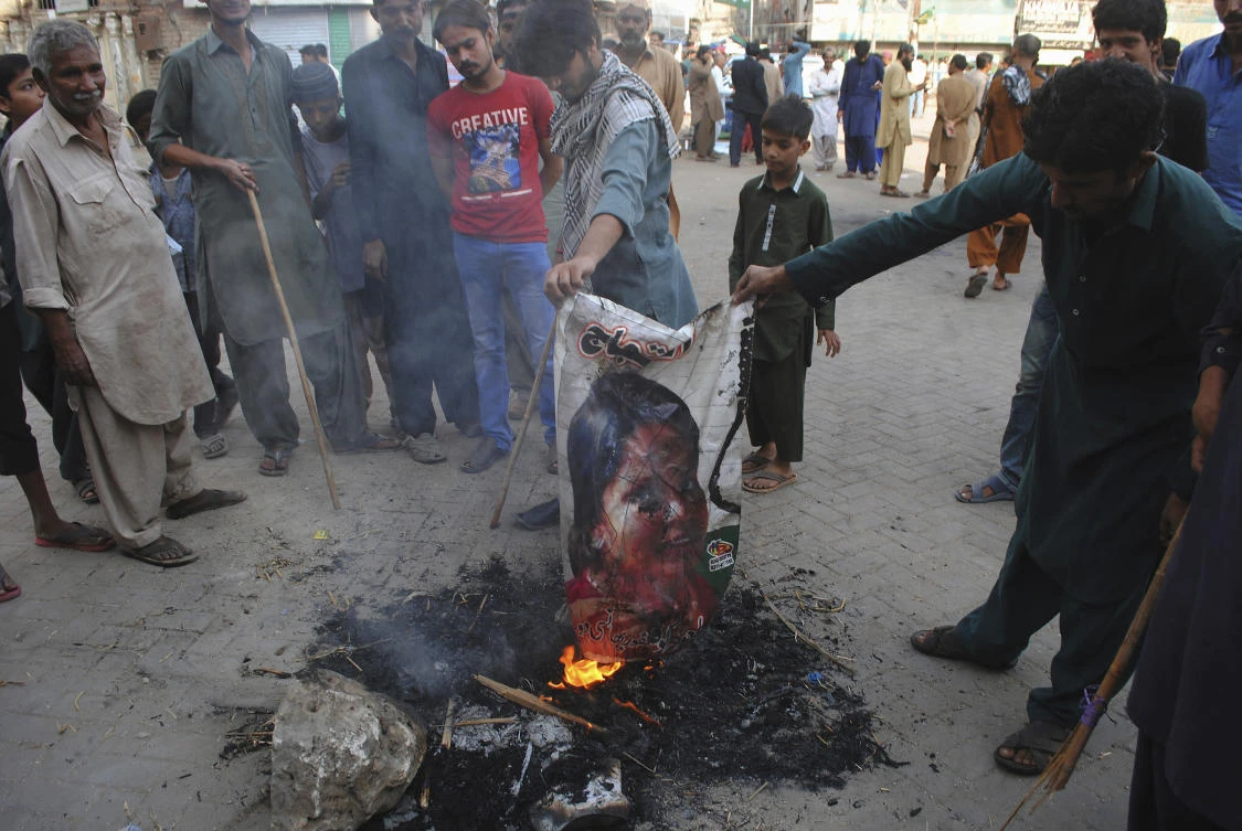 Protests broke out in Pakistan when the court acquitted Aasia Bibi, a Christian woman charged with blasphemy. (AP)