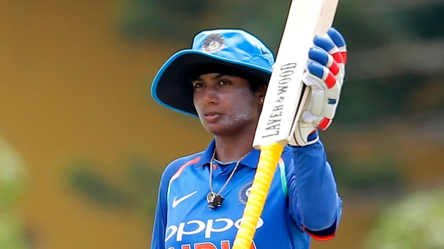 Mithali Raj acknowledges her century. (AP)