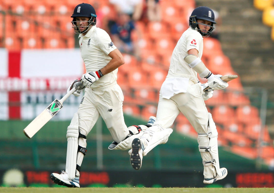 England's Sam Curran and James Anderson run between wickets during the first day of the second Test in Pallekelle. (Reuters)