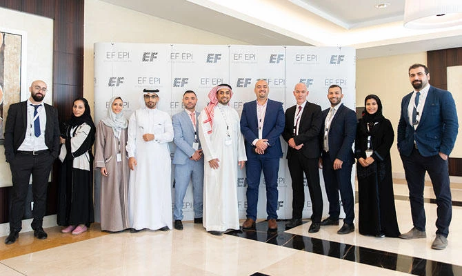 Delegates at the EF EPI conference pose for a group photo on Wednesday in Riyadh. (Photo/Supplied)
