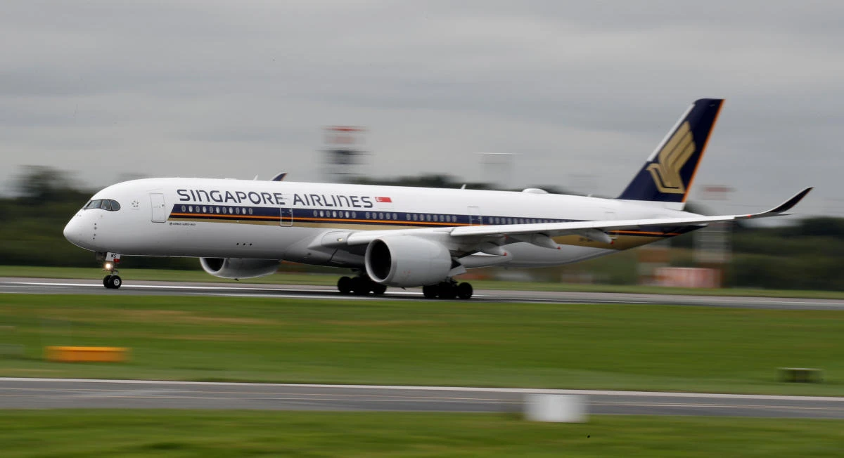 A Singapore Airlines Airbus A350-900ULR prepares for take-off. (Reuters)