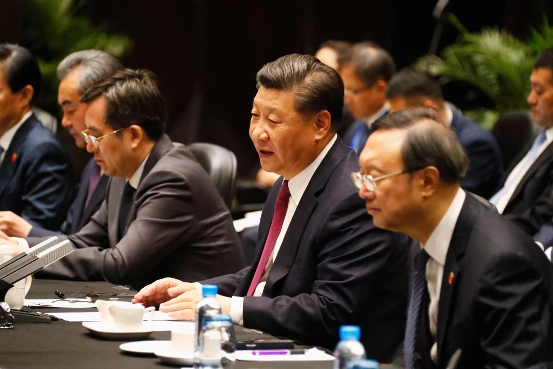 China’s President Xi Jinping during a meeting in Port Moresby on Nov. 16 ahead of the Asia-Pacific Economic Cooperation (APEC) Summit. (AFP)
