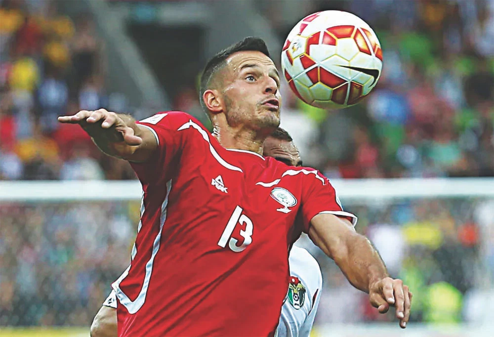 Jaka Ihbeisheh in action for Slovenian side Rudar Velenje. (Photo / Twitter: @ihbeisheh)