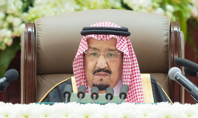 King Salman gave his annual speech at the opening of the third year of the Shoura Council’s seventh session on Monday. (SPA)
