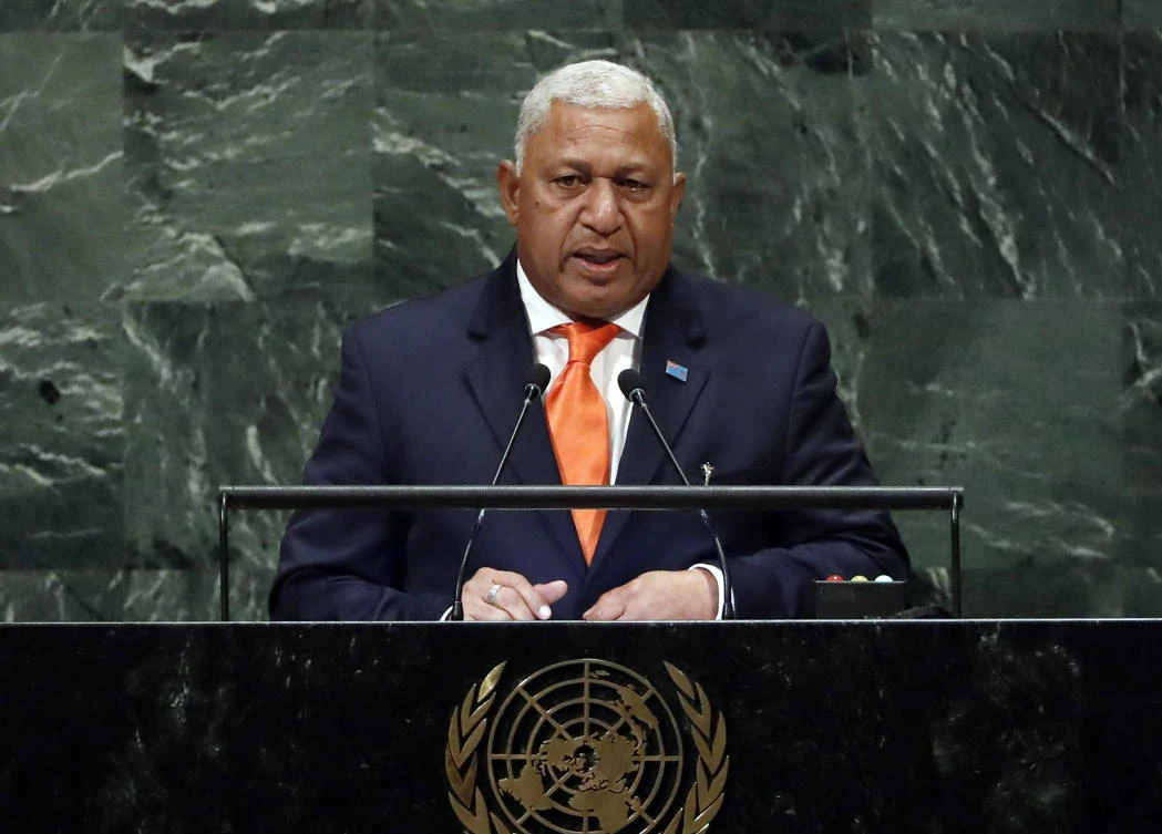 Voreqe Bainimarama was affirmed prime minister after winning an election with a reduced majority. (AP)