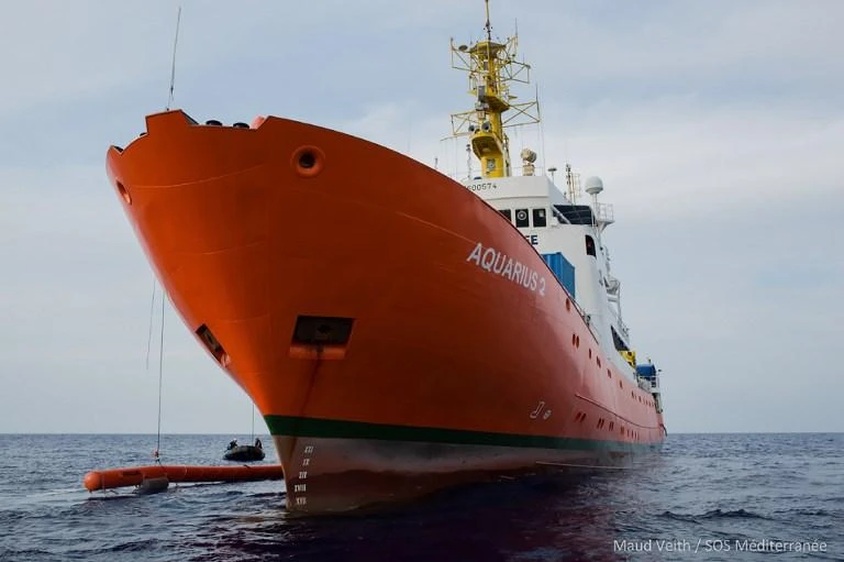 Migrant rescue ship Aquarius is suspected of passing off 24 tons of potentially toxic waste as ordinary waste. (AFP)