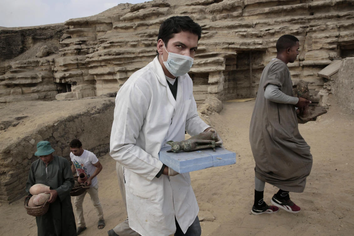A top Egyptian antiquities official says local archaeologists have discovered seven Pharaonic Age tombs near the capital Cairo. (File/AP)