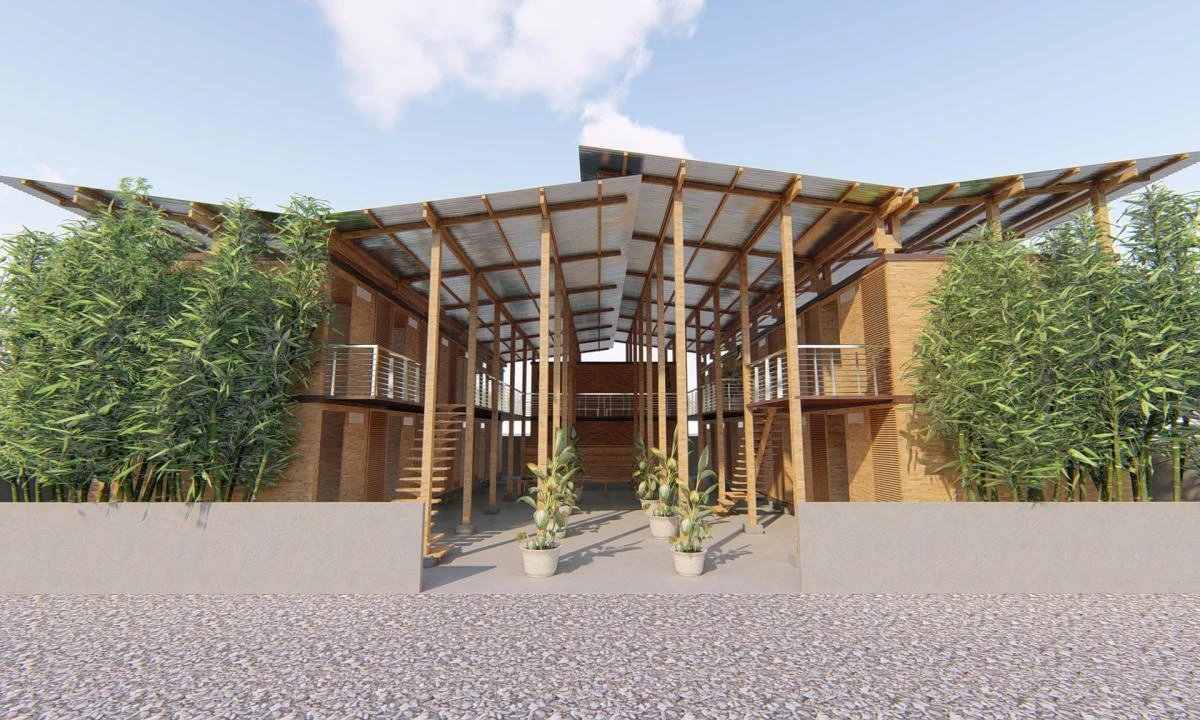 The house, known as CUBO, uses engineered bamboo and can be put together in four hours at a cost of £60 per square meter. (Supplied photo)