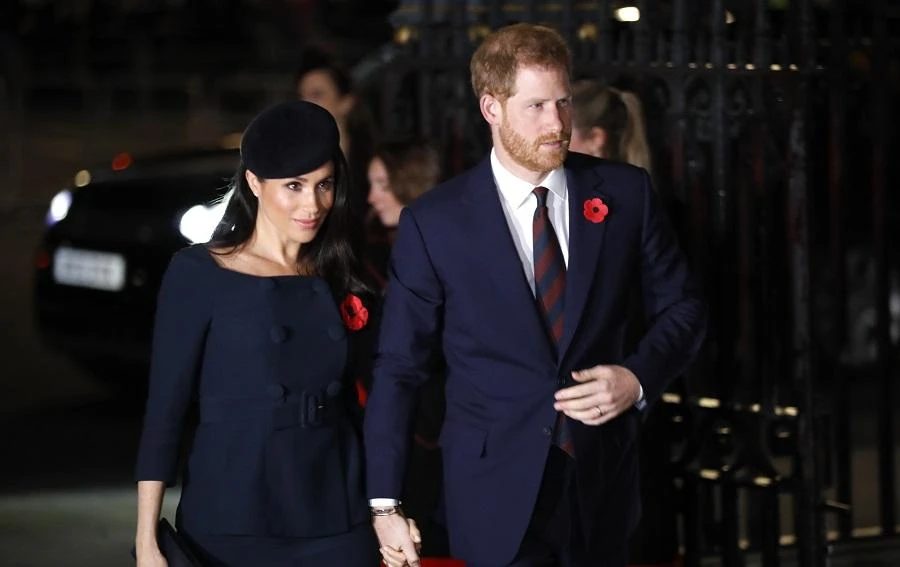 The royal couple is expecting their first child in the spring. (AFP)