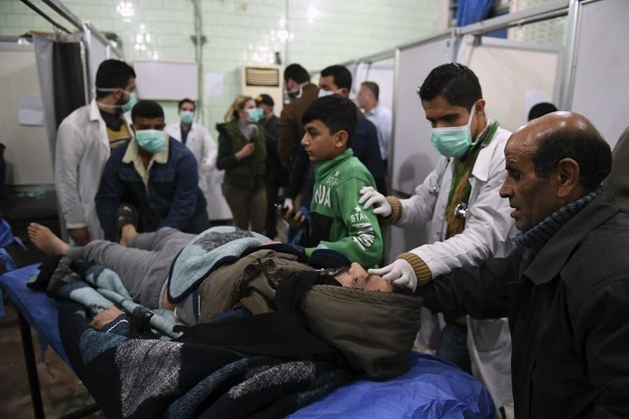 Hundreds of civilians were affected in the alleged poison gas attack in Aleppo. (AFP)