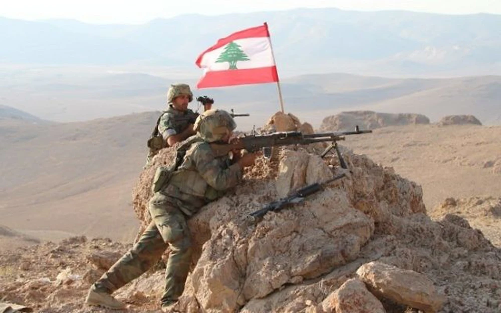 Lebanese soldiers man a position in a mountainous area near the town of Ras Baalbek in the east of the country. Lebanon has turned down an offer of Russian military aid. (AFP)