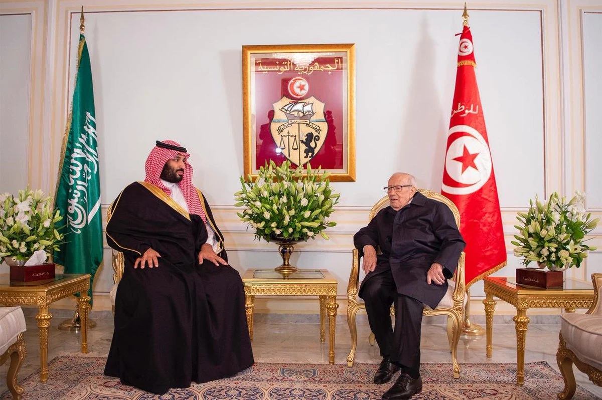 Saudi Arabia crown prince meets President Beji Caid Essebsi in Tunisia