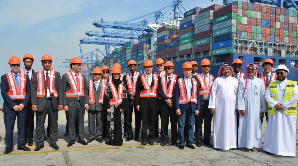 The diplomats during their visit at the Jeddah Islamic Port on Tuesday. (AN photo by Huda Bashatah)