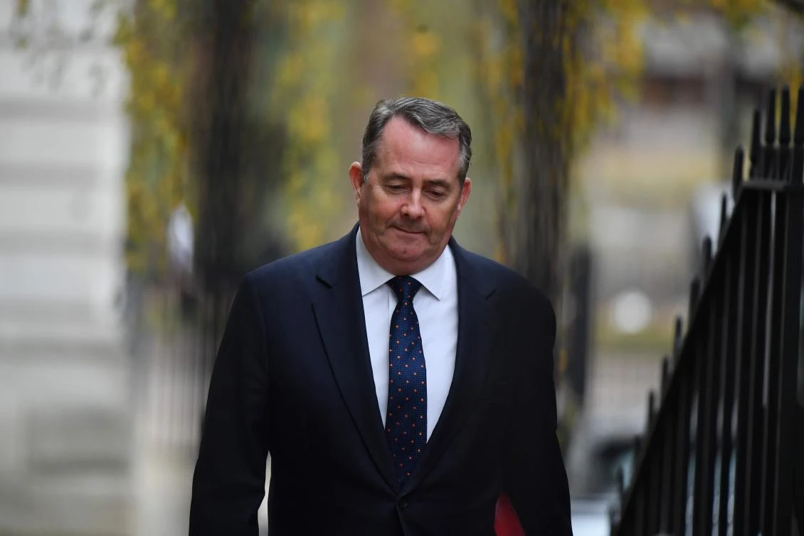 Britain's International Trade Secretary Liam Fox arrives at 10 Downing Street in London on November 26, 2018 to attend the weekly meeting of the cabinet. (AFP)