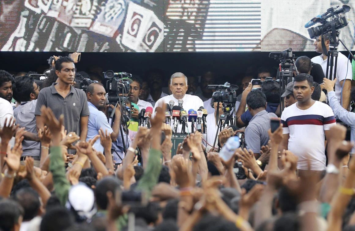 Sri Lanka has been in a crisis since Oct. 26, when President Maithripala Sirisena suddenly fired Wickremesinghe and replaced him with Mahinda Rajapaksa. (file AP/Rukmal Gamage)