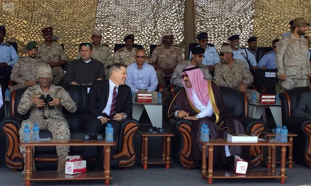 The Arab coalition officially handed over responsibility for protecting the Hadramout region’s coastline to the Yemeni coast guard. (SPA)