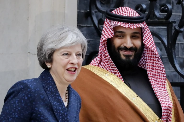 UK PM May’s spokesman confirms bilateral meeting with Saudi crown prince on Friday. (File/AFP)