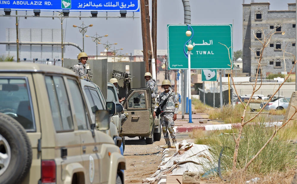 Two people were injured from a missile fired into southwestern Saudi Arabia by Houthi militants in Yemen. (File photo / AFP)