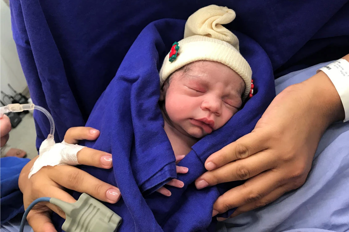 The woman became pregnant through in vitro fertilization seven months after the transplant. (Courtesy Dr. Wellington Andraus via AP)