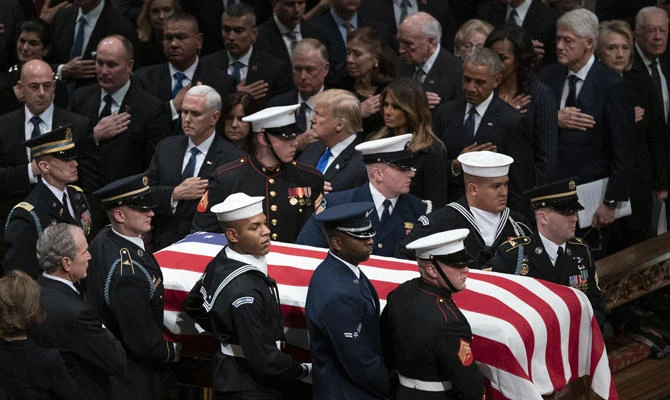 Body of former US President Bush returns to Houston for funeral