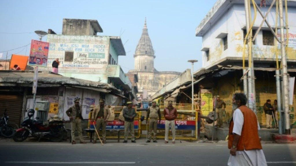 Police in Ayodhya were seen checking vehicles and stopping some passers-by for questioning as they sought to prevent any flare-up in violence. (AFP)
