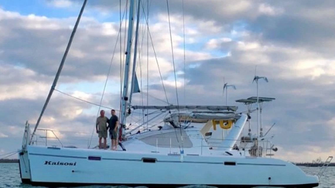 The 40-foot catamaran sailboat, named the Kaisosi. (Monroe County Sheriff's Office)