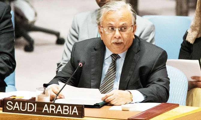 Saudi Arabia’s Ambassador to the UN, Abdallah Al-Mouallimi, during a key session in New York. (AP)