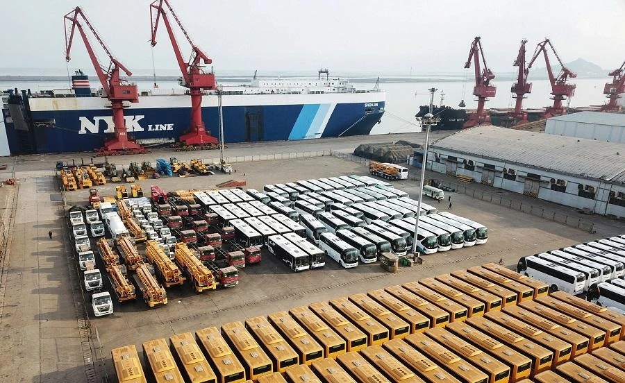 China’s overall trade logged a $44.7 billion surplus in November. (File/AFP)