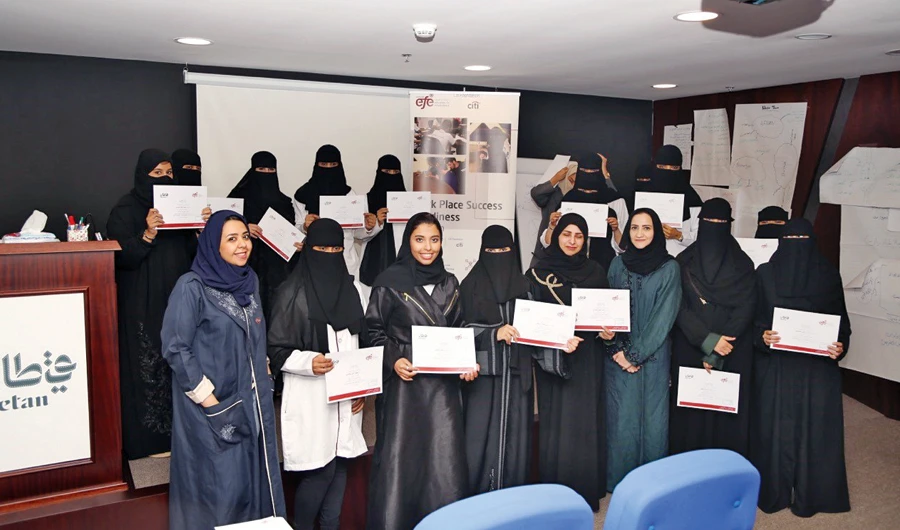 Young women graduates of the inaugural EFE-Citi Foundation ‘Work Readiness Program’ in Saudi Arabia. (Photo/supplied)