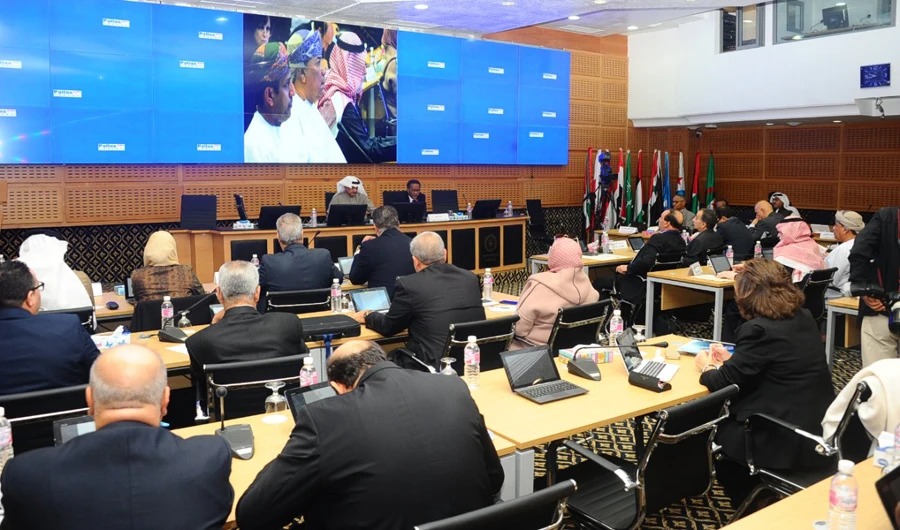 Members of the Arab States Broadcasting Union meet at its headquarters in Tunis on Saturday. (SPA)