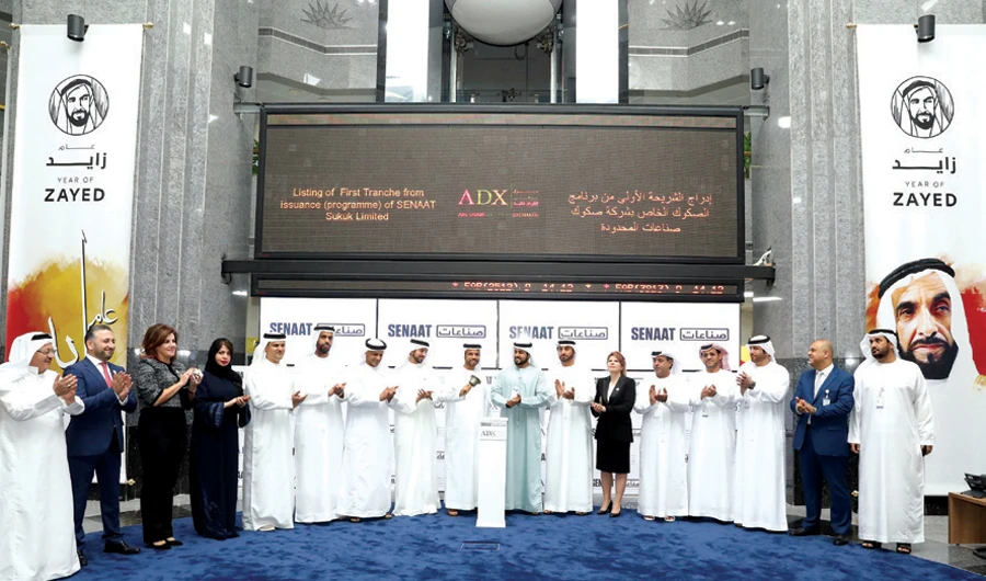 An event was held on Sunday to mark the listing of the first tranche of Senaat’s sukuk on the Abu Dhabi Securities Exchange and London Stock Exchange. (WAM)