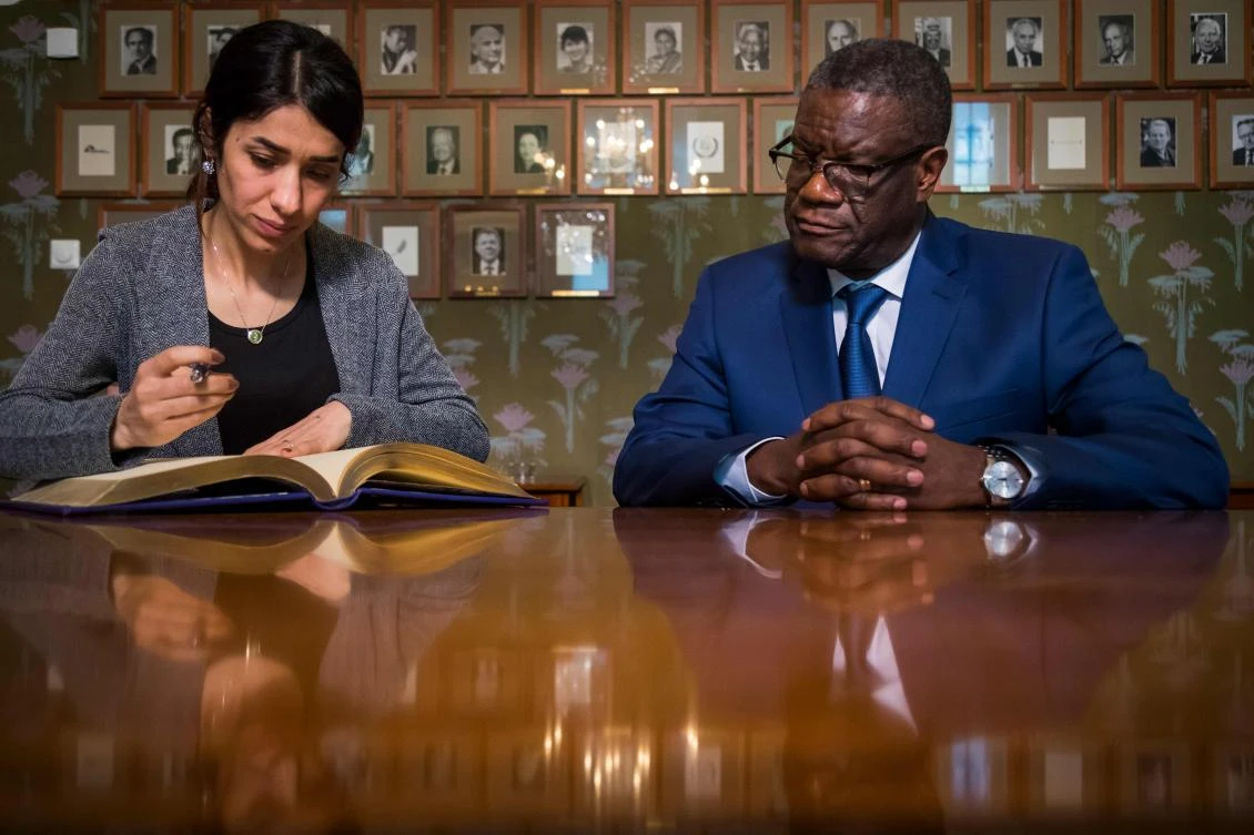 Congolese doctor Denis Mukwege and Yazidi activist Nadia Murad have come to represent the struggle against a global scourge that goes well beyond any single conflict. (AFP)