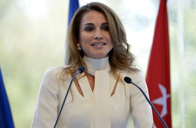 Queen Rania argued social media should be harnessed as a tool to remove barriers between people, rather than create more divisions in society. (AFP)